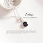 Sleek Iolite round pendant set in sterling silver