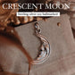 Big crescent moon silver pendant with sleek polished design