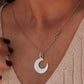 Plain Crescent Moon Silver Pendant