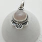Bohemian Style Rose Quartz Round Silver Pendant
