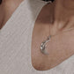 Chic big crescent moon pendant in sterling silver with refined design