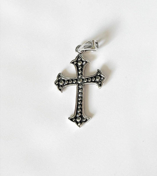 Classic 925 Sterling Silver cross pendant with smooth, refined surface