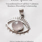 Rose Quartz Evil Eye Silver Pendant