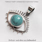 Faux Turquoise Evil Eye Silver Pendant