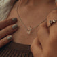 Clear quartz pencil crystal necklace with natural, raw design