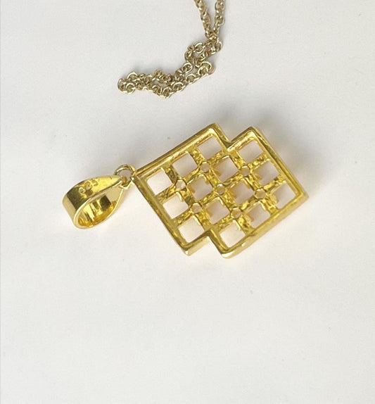 Karma Gold Plated Silver Pendant with Spiritual Symbol