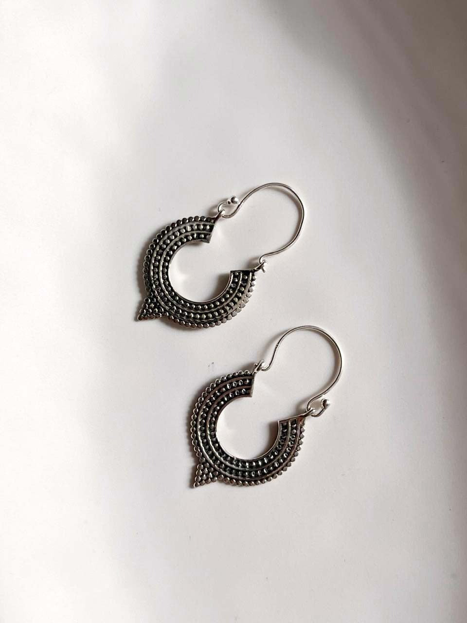 Sterling silver Gulari Banjara hoops - Design 2