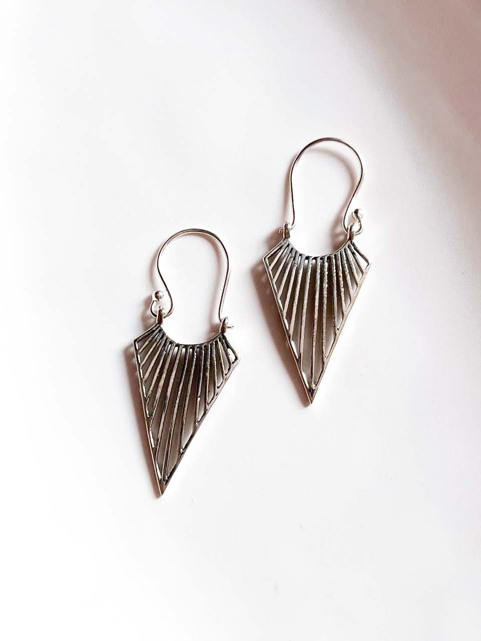 925 sterling silver Triya Boho hoop earrings
