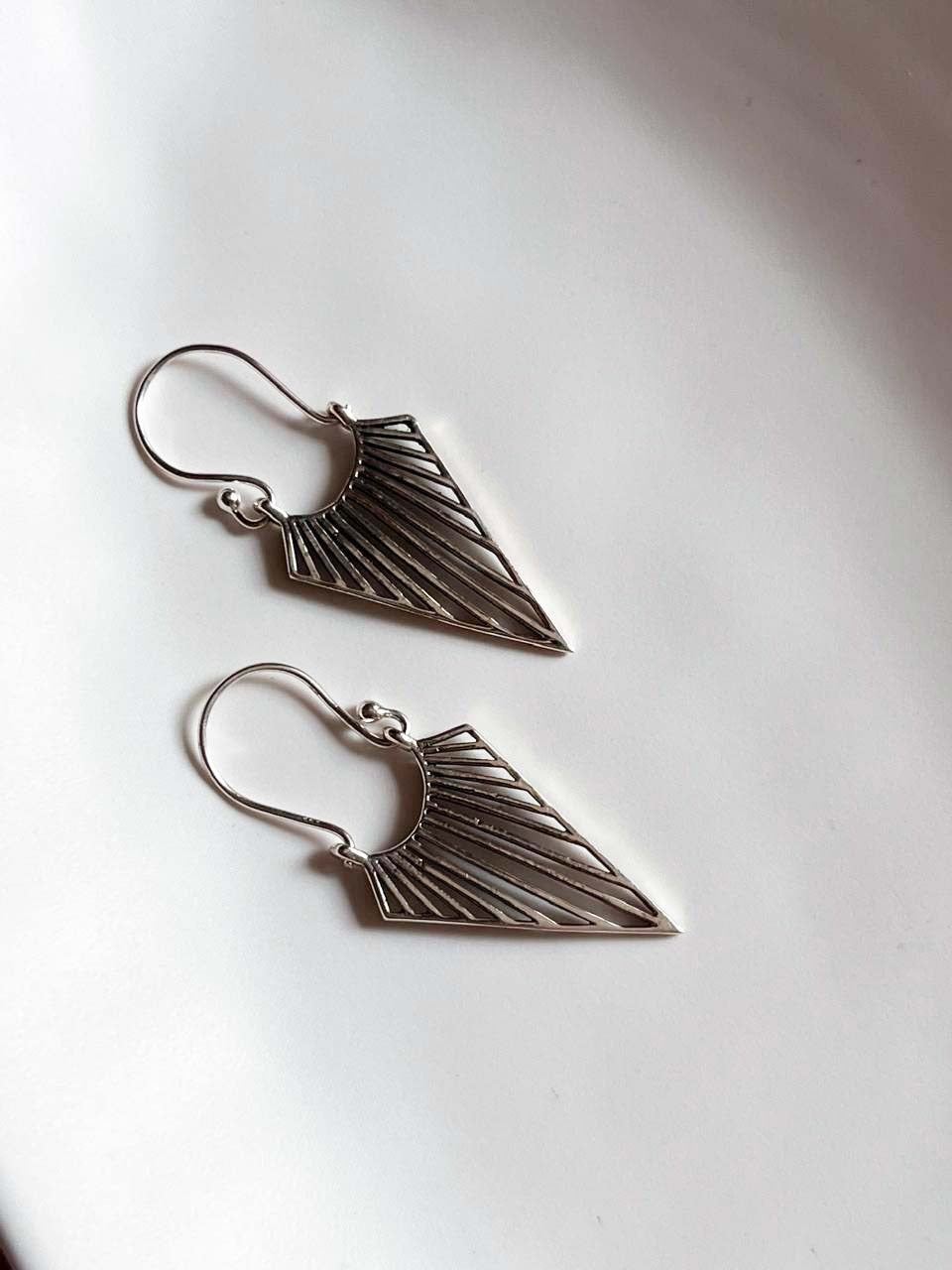 Stylish Triya silver hoop earrings with Boho design