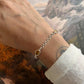 Natural Citrine 3 Stone Silver Bracelet
