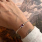 Handcrafted 3 Stone Amethyst Silver Stack Bracelet