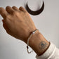Garnet Crystal 3 Stone Silver Bracelet for Jewelry