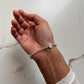 Natural Moonstone 3 Stone Silver Bracelet