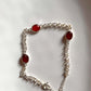 Handcrafted 3 Stone Carnelian Silver Bracelet