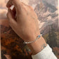 Silver Bracelet with 3 Labradorite Stones