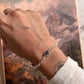 Handcrafted 3 Stone Labradorite Silver Bracelet