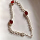 Carnelian and Silver 3 Stone Bracelet for Motivation