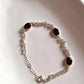 Silver Bracelet with 3 Garnet Gemstones