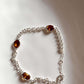 Citrine Crystal 3 Stone Silver Bracelet for Jewelry