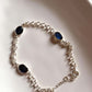 Elegant Labradorite 3 Stone Silver Bracelet