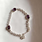 Amethyst 3 Stone Silver Stack Bracelet