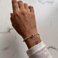 Natural Amethyst 3 Stone Silver Stack Bracelet
