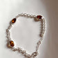 Citrine 3 Stone Silver Bracelet