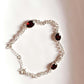 Garnet 3 Stone Silver Bracelet