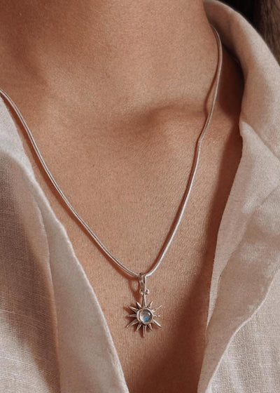 925 sterling silver sunshine moonstone pendant