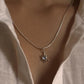 Trendy moonstone silver pendant with sunshine design