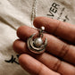 Fresh Water Pearl and Crescent Moon Silver Necklace Pendant