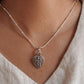 Handcrafted Radha Krishna Heart Pendant in Silver