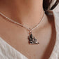 Elegant Silver Pendant with Sleeping Ganesh Design