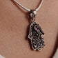 Amethyst Hamsa Pendant in Silver
