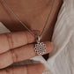 Handcrafted Lotus Mandala Silver Pendant with Detailed Pattern