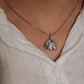 Elegant Boho Leaf and Hathi Elephant Silver Pendant