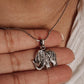 Chic Boho Leaf Hathi Pendant in Silver