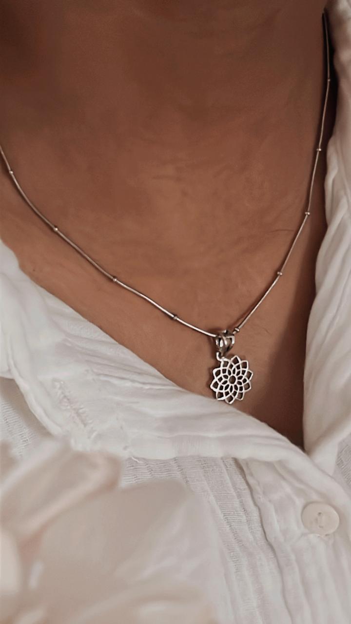 Lotus Mandala Silver Pendant for Timeless Fashion