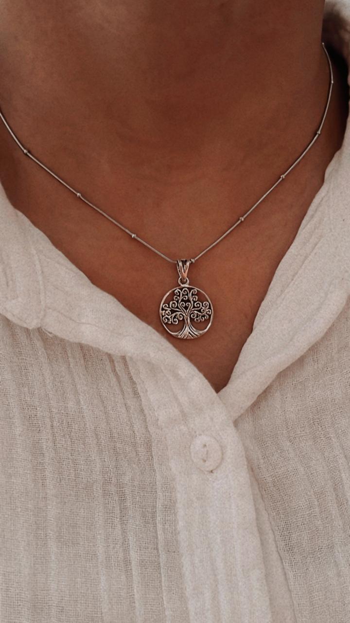 Unique Tree of Life pendant in pure silver
