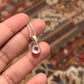 Clear quartz round cut silver pendant with polished design