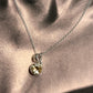 Elegant citrine round cut pendant in silver with refined details