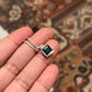 Sterling silver pendant featuring a square cut green onyx stone