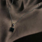 Timeless green onyx square cut pendant in sterling silver