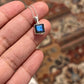 Handcrafted Labradorite Square Cut Pendant in Silver