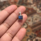Square Cut Labradorite Gemstone Pendant in Sterling Silver