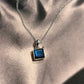 Charming Labradorite Square Cut Pendant in Silver Setting