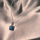 Labradorite Square Cut Silver Pendant with Bold Design