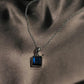 Elegant Square Cut Labradorite Pendant in Sterling Silver