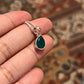 Green onyx pear cut pendant in sterling silver