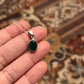 Charming green onyx oval pendant with silver setting